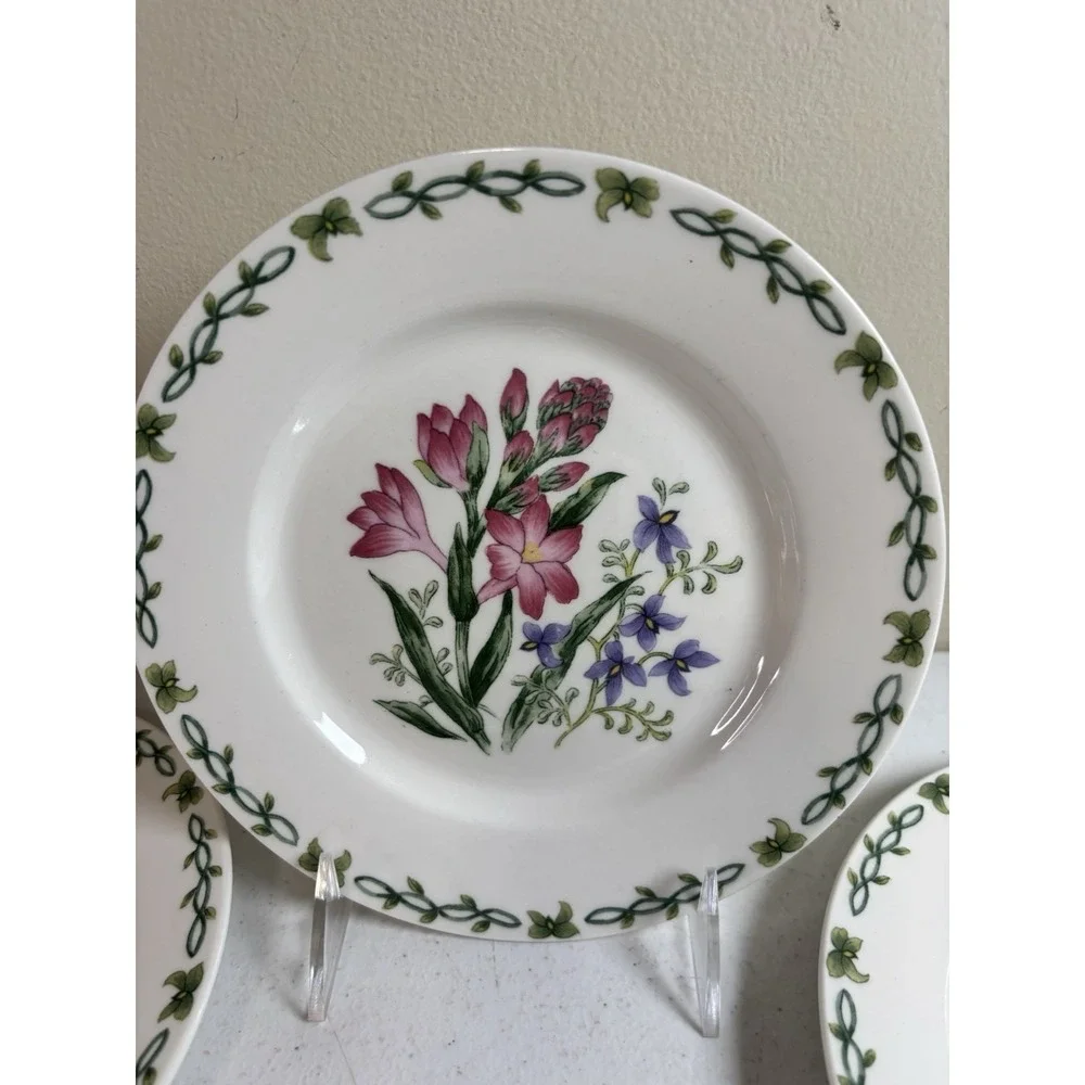 Thomson Pottery FLORAL GARDEN Salad/Bread Plates 7 3/8